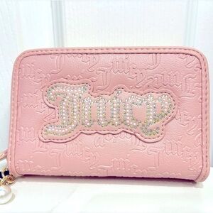 Juicy Couture : Blush Pink Zip Around Wallet w Rhinestone Logo | NWT ✨